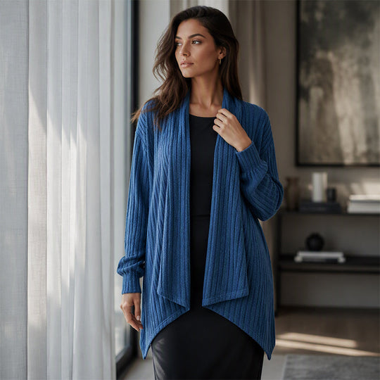 ⏳LAST DAY SALE ONLY ￡19.99!!🧶Women's Casual Draped Open Front Cardigan – Cosy, Flattering & Effortlessly Chic