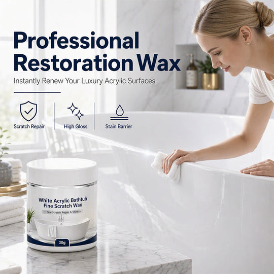 🥳2026 HOT SALE🥳💞50K+ SOLD! 🛁✨ 50% OFF! Acrylic Bathtub Scratch Repair Wax – fills & smooths fine scratches, restores white surfaces to a clean, polished finish. No need to replace the tub – just wax, buff & shine! 💎✅