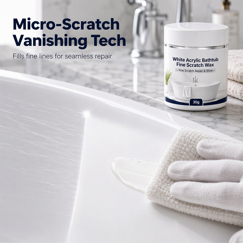 🥳2026 HOT SALE🥳💞50K+ SOLD! 🛁✨ 50% OFF! Acrylic Bathtub Scratch Repair Wax – fills & smooths fine scratches, restores white surfaces to a clean, polished finish. No need to replace the tub – just wax, buff & shine! 💎✅