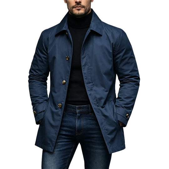 Men's Waterproof Mid-Length Trench Coat