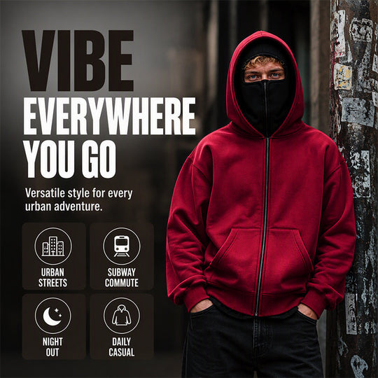 Unisex's Zip-Up Double-Hooded Sweatshirt