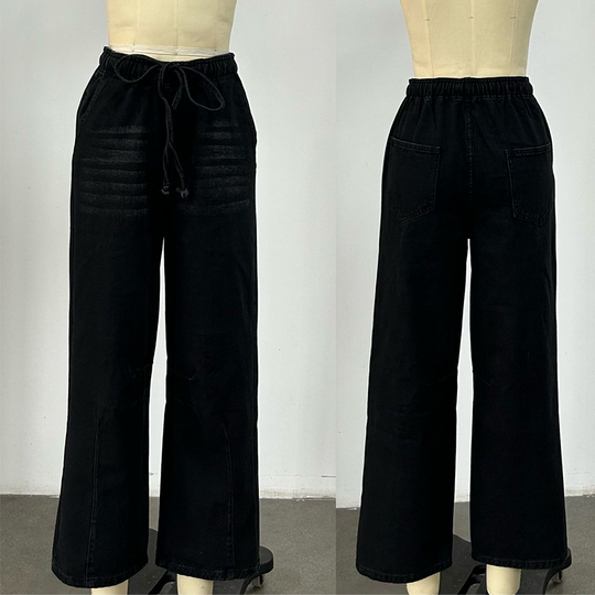 💥 Special Price Today | Women's Elastic-Waist Wide-Leg Denim Pants