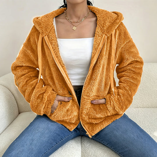 ⌛Limited-Time Offer-Women's Cozy Fuzzy Hooded Jacket