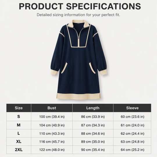 ⌛Limited-Time Offer-Women's Casual Half-Zip Sweatshirt Dress