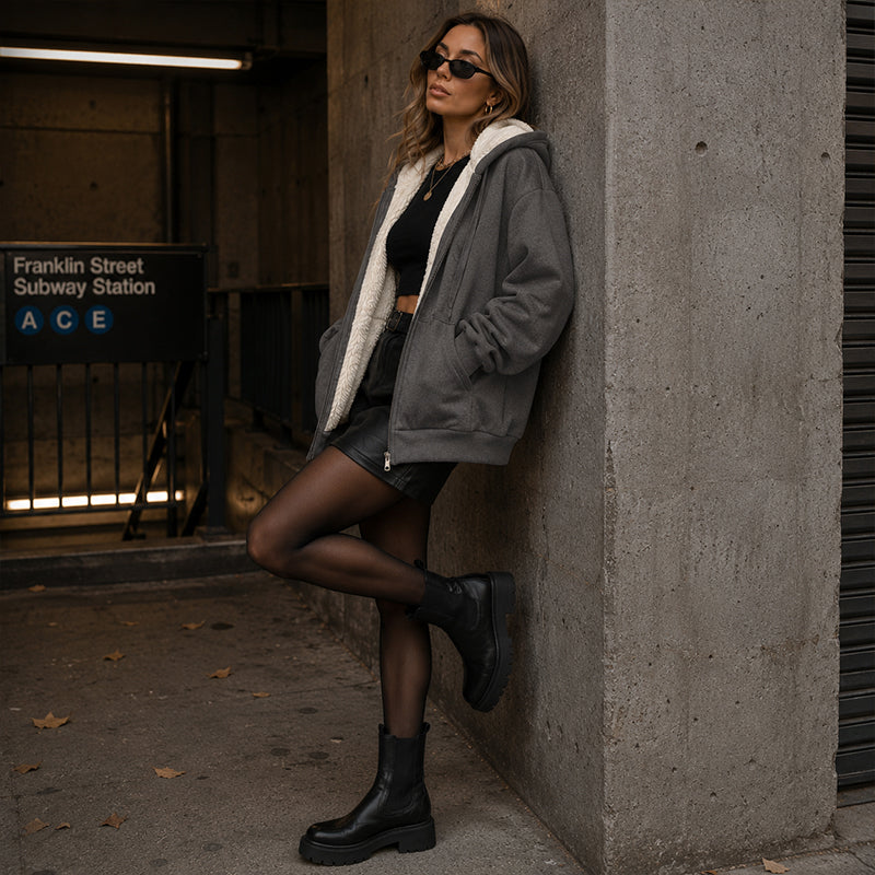 ✨ Textured Tailoring | Women's Button-Down Knit Blazer Jacket