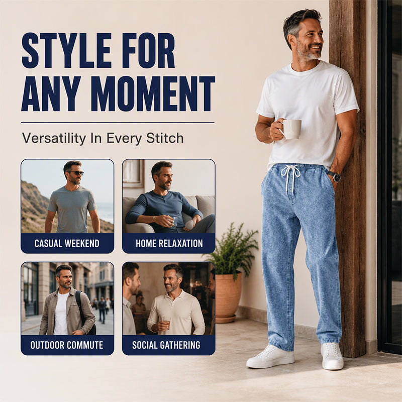 👖 Relaxed Denim, Easy Movement | Men's Loose Straight-Leg Jeans