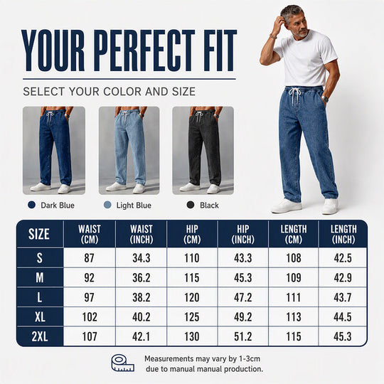 👖 Relaxed Denim, Easy Movement | Men's Loose Straight-Leg Jeans