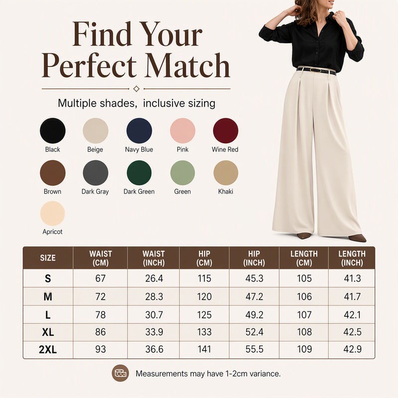 ✨ Easy Everyday Comfort | Women's Relaxed Wide-Leg Trousers with Pockets