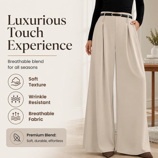 ✨ Easy Everyday Comfort | Women's Relaxed Wide-Leg Trousers with Pockets