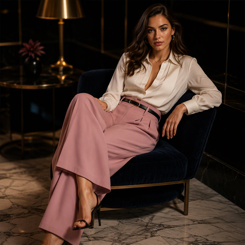 ✨ Easy Everyday Comfort | Women's Relaxed Wide-Leg Trousers with Pockets