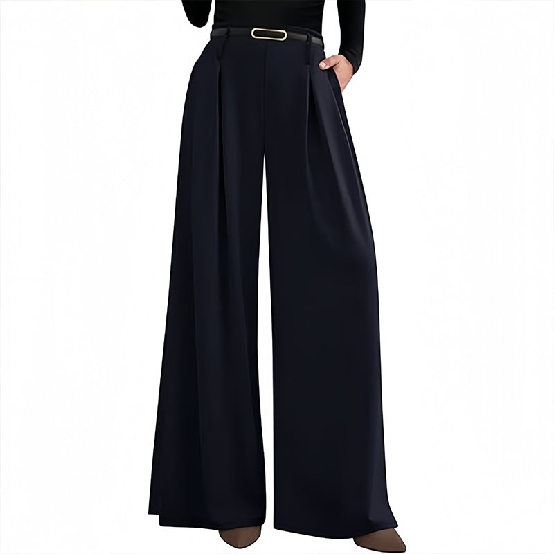✨ Easy Everyday Comfort | Women's Relaxed Wide-Leg Trousers with Pockets