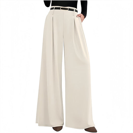 ✨ Easy Everyday Comfort | Women's Relaxed Wide-Leg Trousers with Pockets