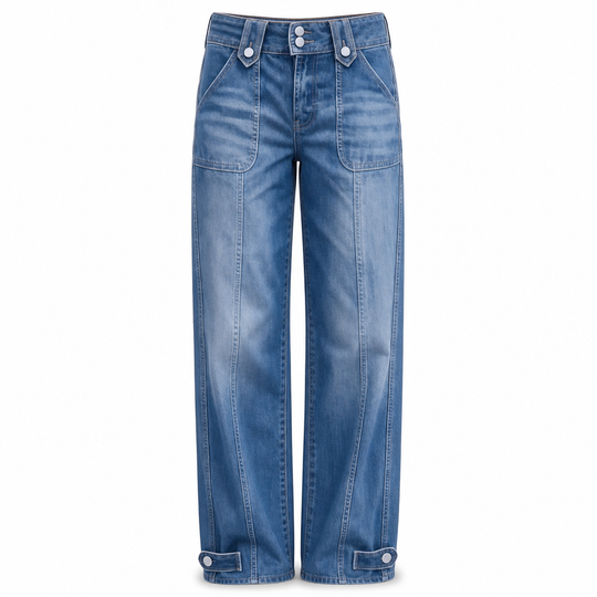 👖 Retro Denim Style | Women's High-Waisted Double-Button Wide-Leg Jeans