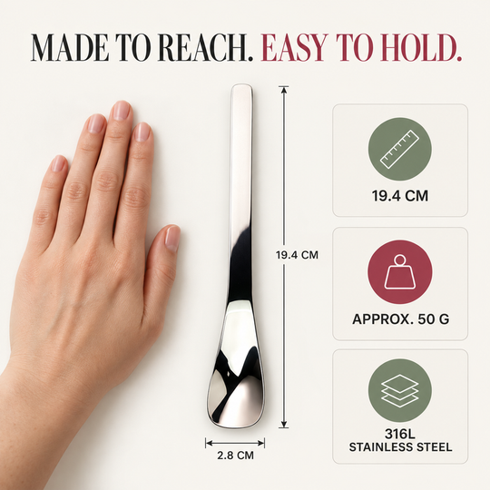 Stainless Steel Dessert Spoon with Long Ergonomic Handle