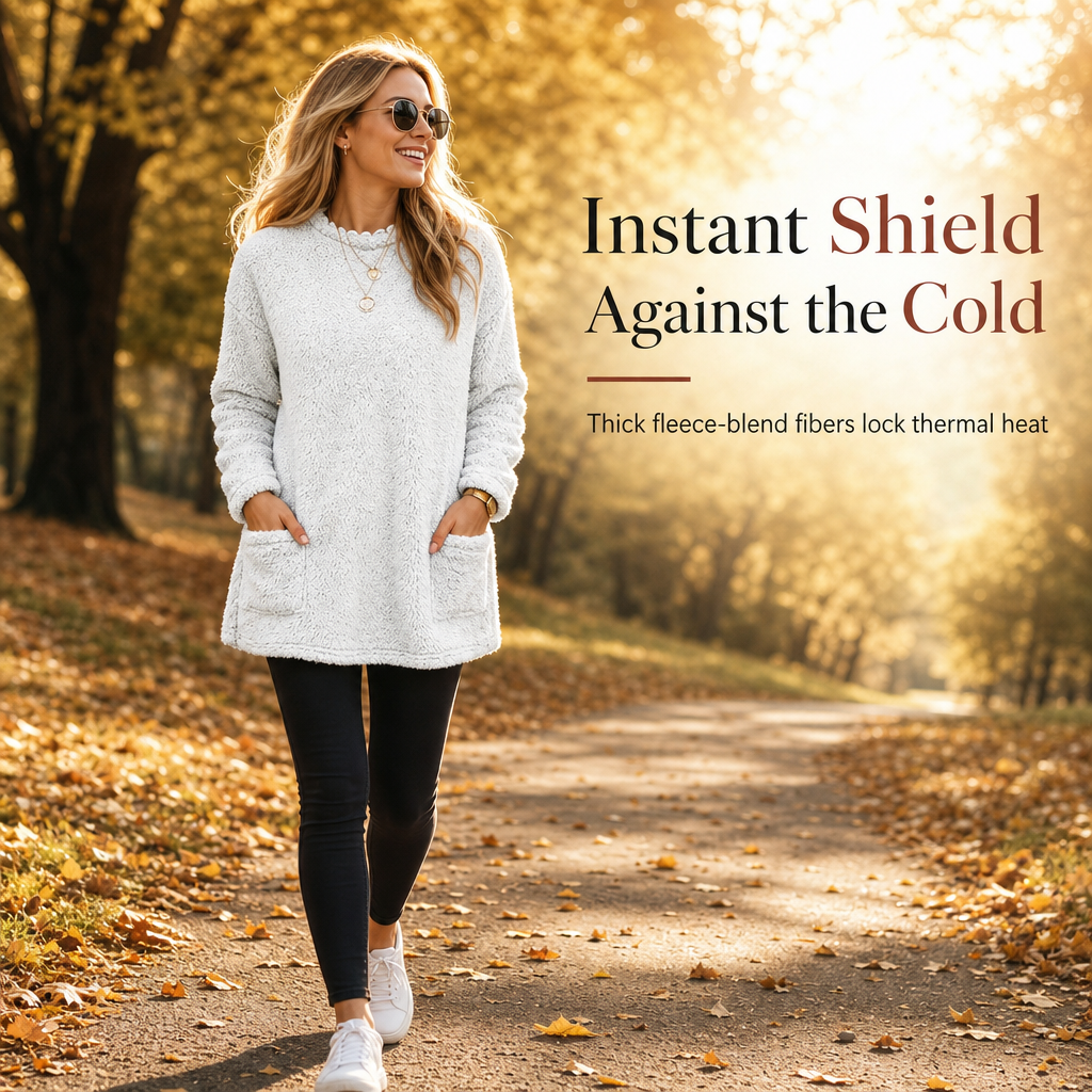 🍂 ☁️Women's Warm Crew Neck Long Sleeve Top
