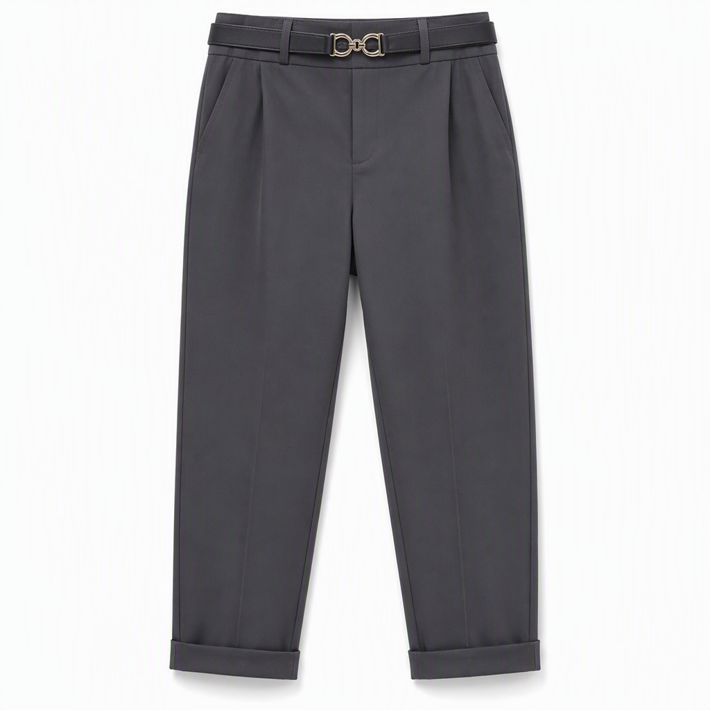 ✨ Polished Fit, Flexible Comfort | Women's Pleated Double-Ring Tapered Pants