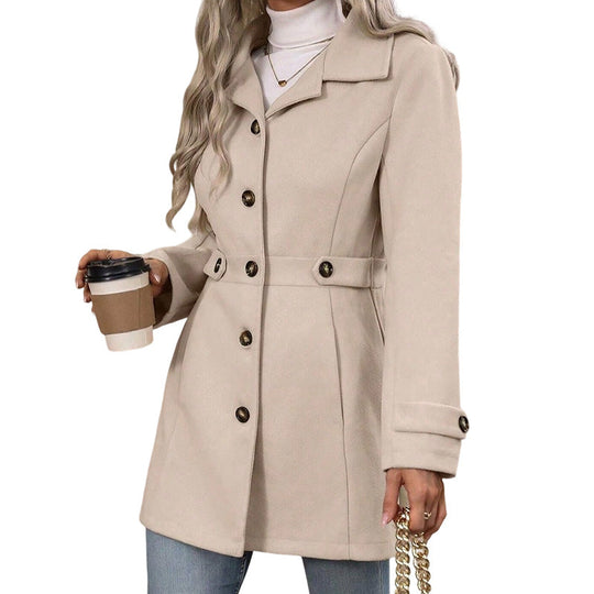 Women's Elegant Single Breasted Slim Coat