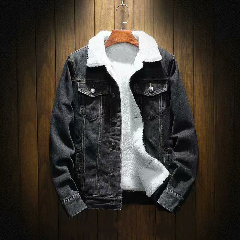 🧥 Vintage Denim, Sherpa-Lined Warmth | Men's Casual Jacket ⚡ Free Shipping