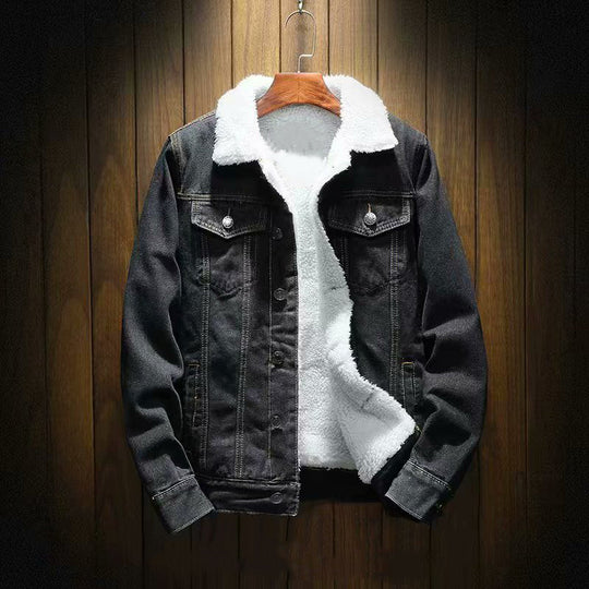 🧥 Vintage Denim, Sherpa-Lined Warmth | Men's Casual Jacket ⚡ Free Shipping