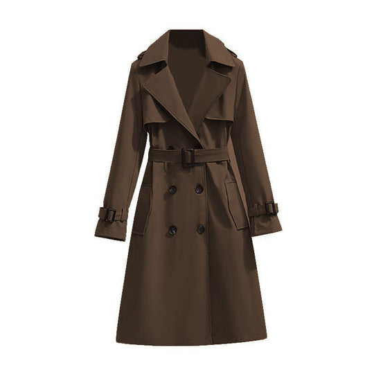 🧥 Smooth Drape, Polished Silhouette | Women's Mid-Length Trench Coat ⚡