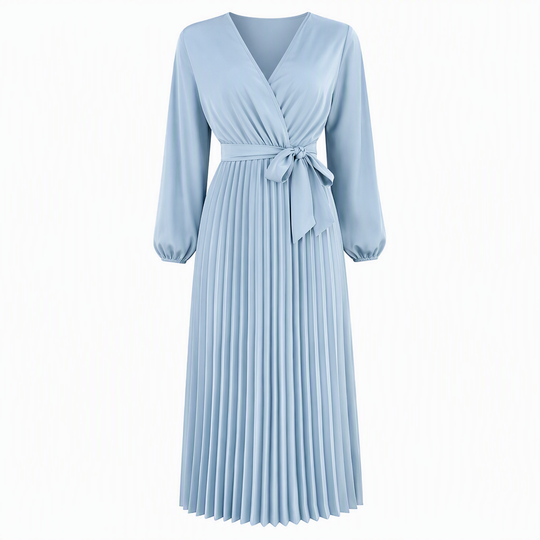 👗⌛Limited-Time Offer-Women's Elegant Crossover V Neck Pleated Maxi Dress✨