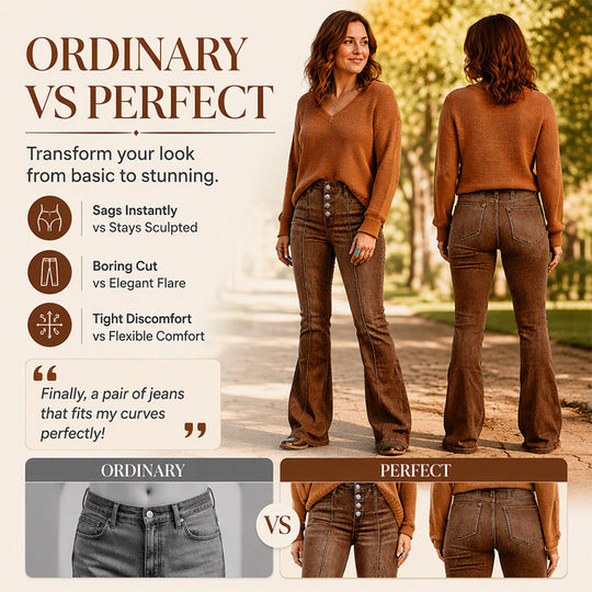 ⏰ Last Day Sale 58% Off | Women's High-Waisted Stretch Flare Jeans