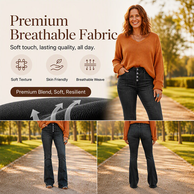 ⏰ Last Day Sale 58% Off | Women's High-Waisted Stretch Flare Jeans
