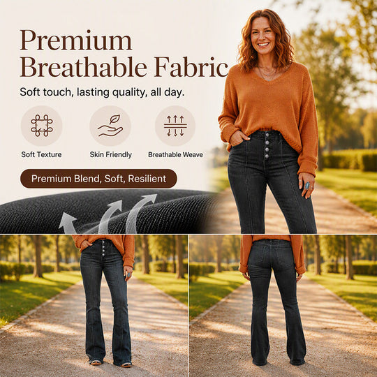 ⏰ Last Day Sale 58% Off | Women's High-Waisted Stretch Flare Jeans
