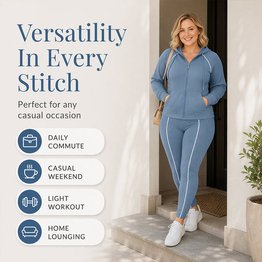 🎉 One Set, More Ways to Wear | Women's Zip-Up Hoodie & Pants 2-Piece Set⚡