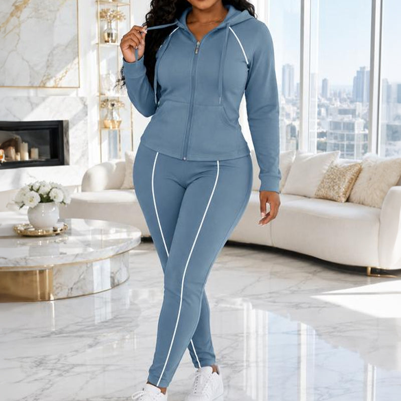 🎉 One Set, More Ways to Wear | Women's Zip-Up Hoodie & Pants 2-Piece Set⚡