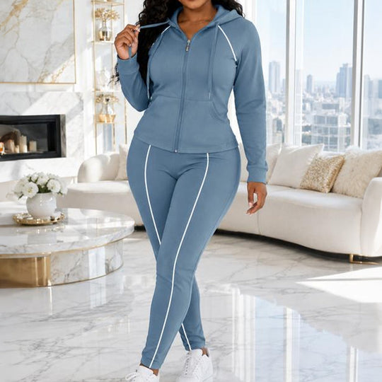 🎉 One Set, More Ways to Wear | Women's Zip-Up Hoodie & Pants 2-Piece Set⚡