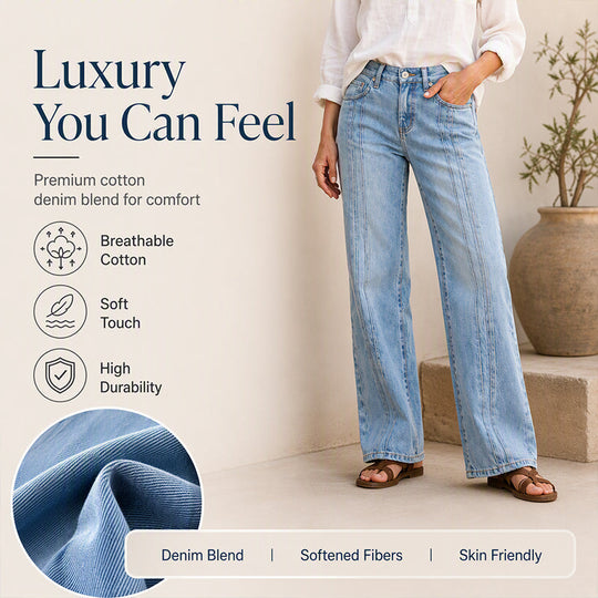 👖 Front Seam Detail, Flattering Wide-Leg Fit | Women's Jeans