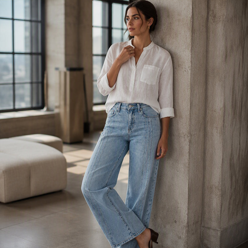 👖 Front Seam Detail, Flattering Wide-Leg Fit | Women's Jeans