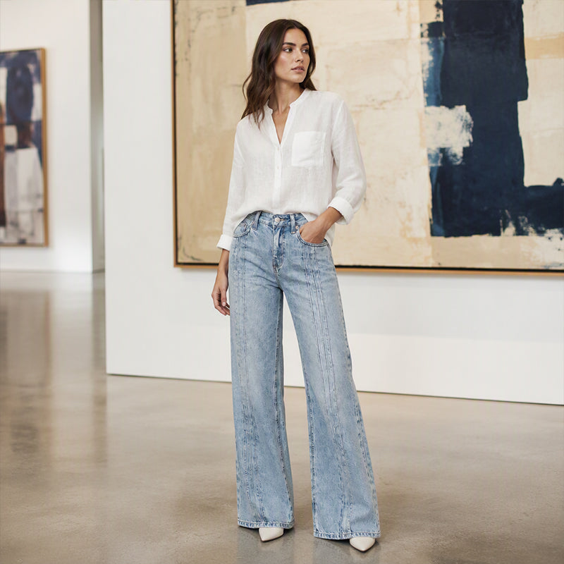 👖 Front Seam Detail, Flattering Wide-Leg Fit | Women's Jeans