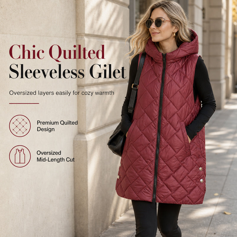 🦺 Quilted Warmth, Easy Layering | Women's Mid-Length Hooded Vest ⚡ Free Shipping