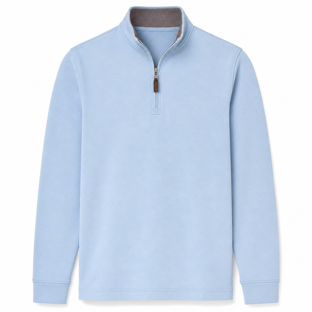 🏷️ Smart-Casual Made Easy | Men's Quarter-Zip Ribbed-Collar Knit Pullover