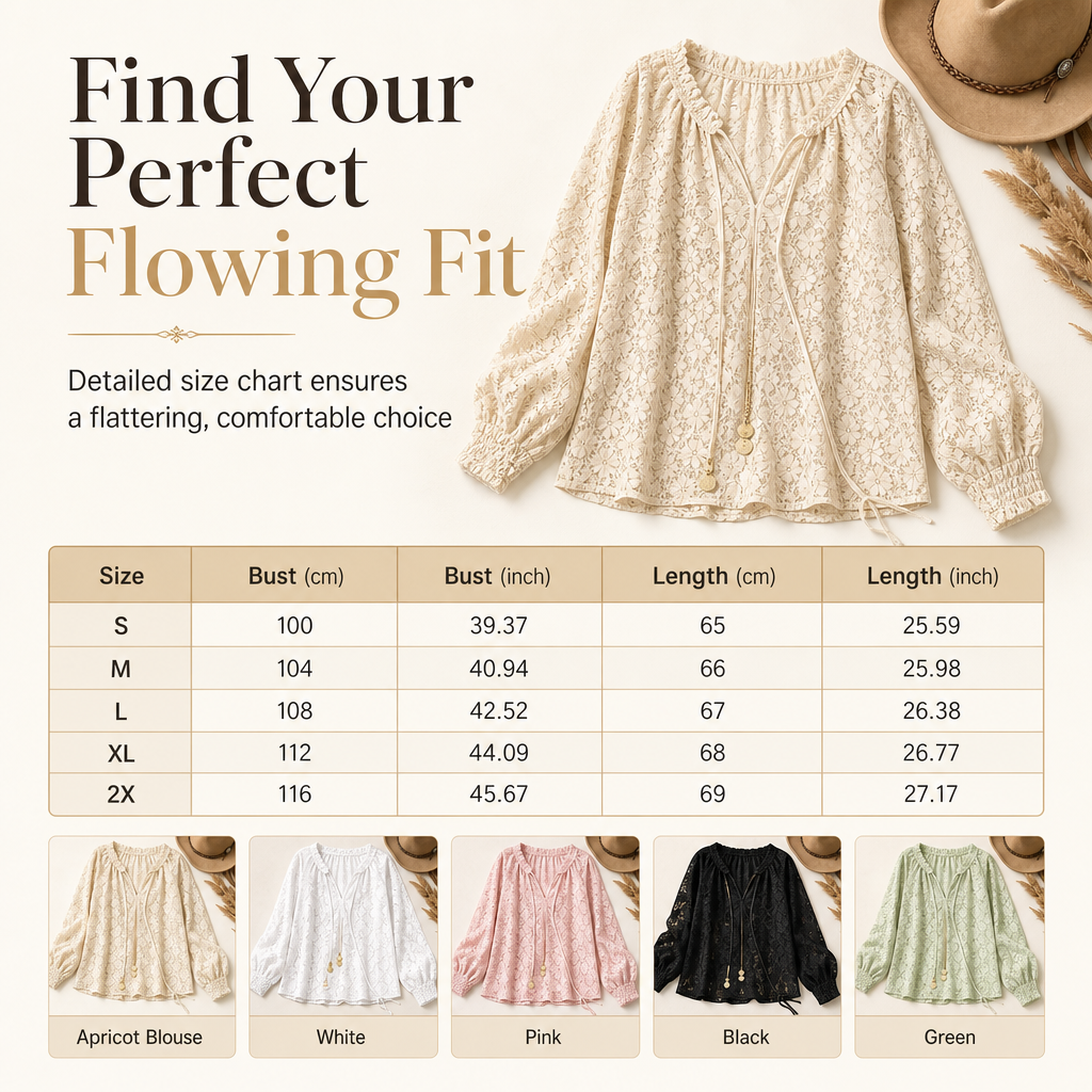 👚✨ Women’s Lace Blouse – 🌸 Elegant Loose-Fit Long Sleeve Pullover Top