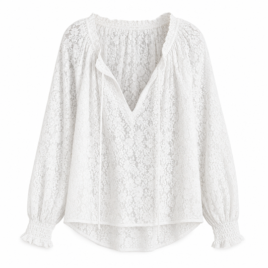 👚✨ Women’s Lace Blouse – 🌸 Elegant Loose-Fit Long Sleeve Pullover Top