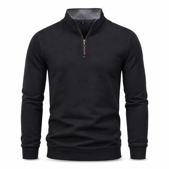 🧥 Quarter-Zip Style, Sharper Everyday Fit | Men's Stand-Collar Pullover