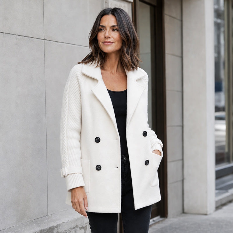 Women's Casual Double Breasted Lapel Coat