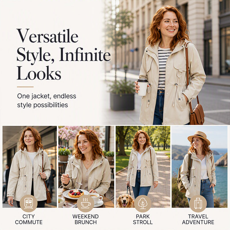 🧥 More Coverage, Easy Everyday Style | Women's Mid-Length Hooded Jacket
