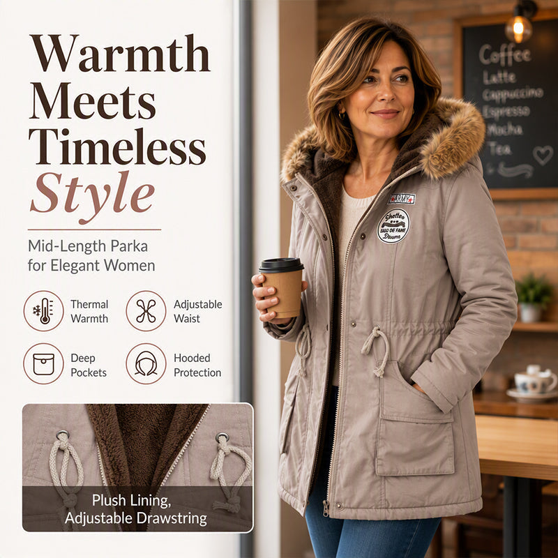 🧥 Cozy Coverage, Easy Movement | Women's Warm-Lined Hooded Parka Jacket