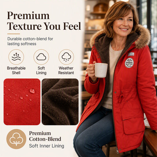 🧥 Cozy Coverage, Easy Movement | Women's Warm-Lined Hooded Parka Jacket