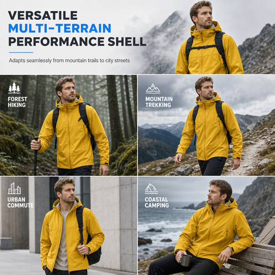 🌧️ Weather-Ready Protection, Easy Movement | Unisex Hooded Softshell Jacket ⚡