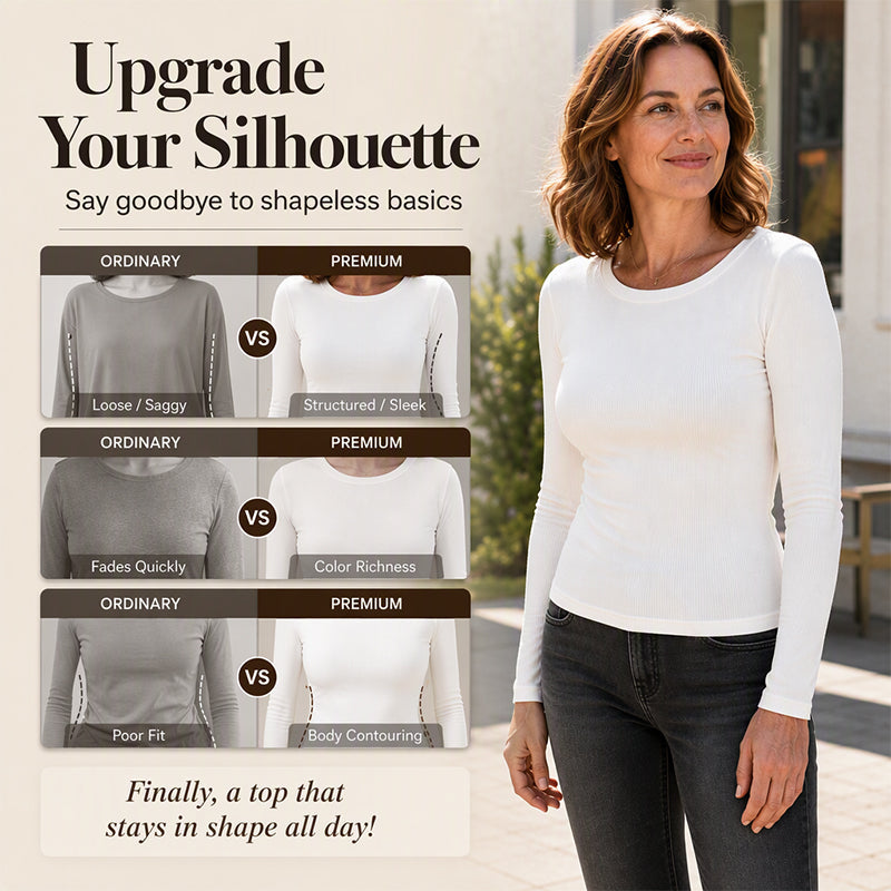 🧶 Ribbed Texture, Easy Everyday Fit | Women's Classic Crew-Neck Knit Top
