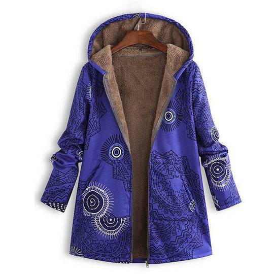 🍂Autumn Hot Sale 50% OFF🔥Women's Vintage Leaf Print Hooded Coat