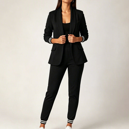 👖 Women's Open Front Blazer & Pants Set – Soft & Skin-Friendly, Free Movement ✨
