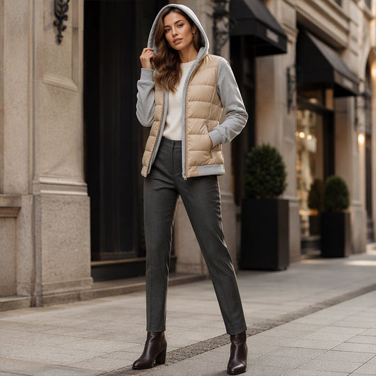 🌸Hot Sale 49% OFF💖Women's Color-Block Padded Hooded Jacket