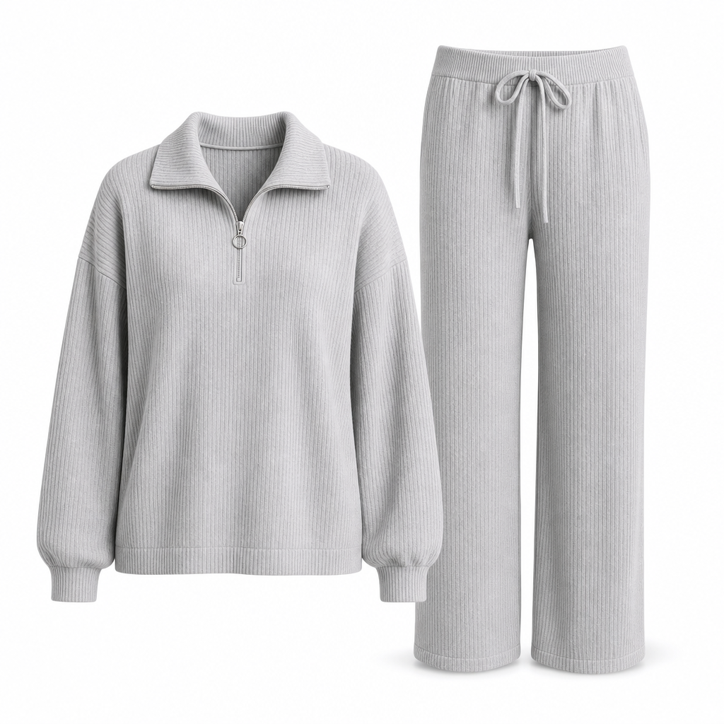 Women's Knitted Pullover & Wide-Leg Pants 2-Piece Set