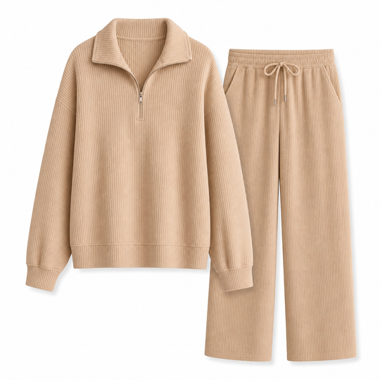 Women's Knitted Pullover & Wide-Leg Pants 2-Piece Set